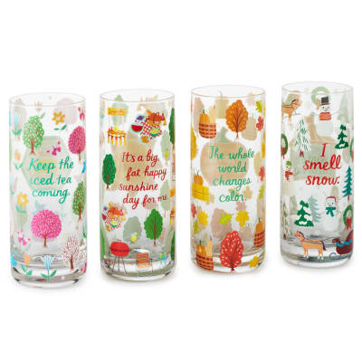 Gilmore Girls Seasons of Stars Hollow Drinking Glasses, Set of 4