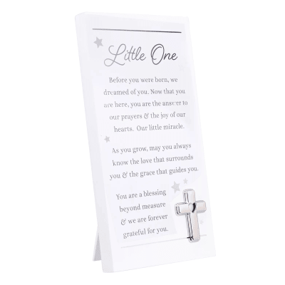 Malden 'Little One' with Metal Cross Easel Back Sign