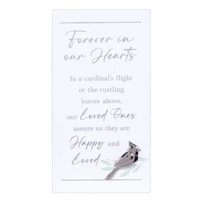 Malden 'Forever in Our Hearts' with Metal Cardinal Remembrance Easel Back Sign