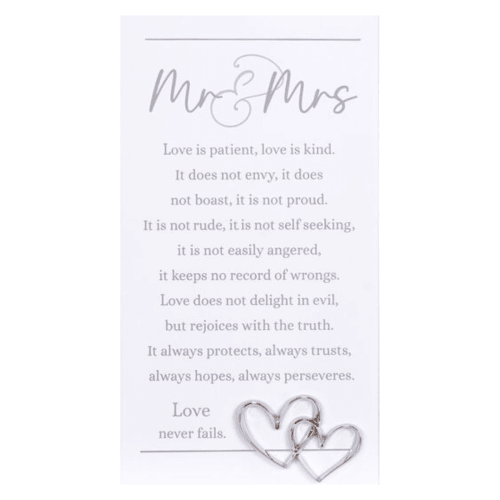 Malden 'Mr. & Mrs.' with Metal Hearts Easel Back Sign