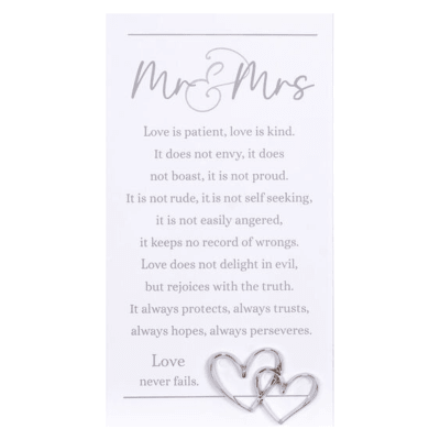 Malden 'Mr. & Mrs.' with Metal Hearts Easel Back Sign