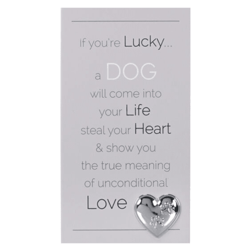 Malden 'Lucky To Have A Dog Reflection' with Metal Heart Easel Back Sign