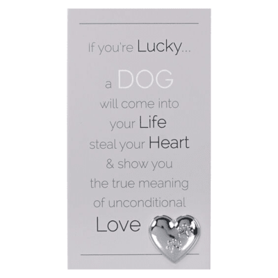 Malden 'Lucky To Have A Dog Reflection' with Metal Heart Easel Back Sign