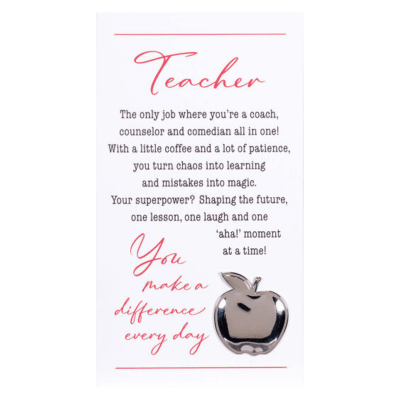 Malden 'Teacher' with Metal Apple Easel Back Sign