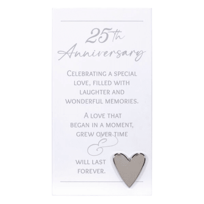 Malden '25th Anniversary' with Metal Heart Easel Back Sign