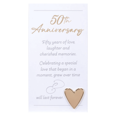 Malden '50th Anniversary' with Gold Heart Easel Back Sign