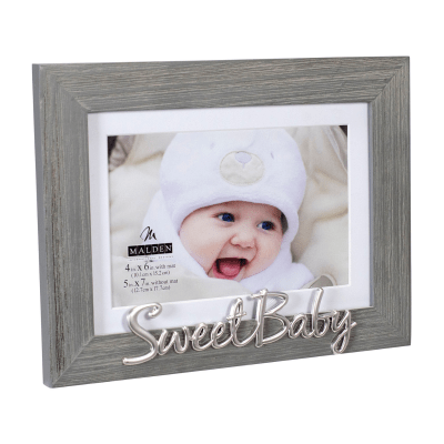 Malden 'Sweet Baby' Grey Wooden Picture Frame