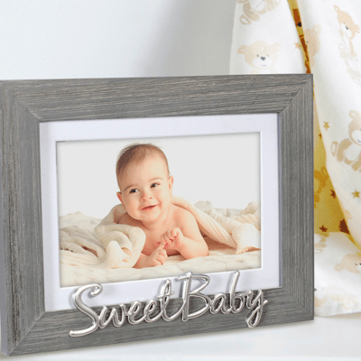 Malden 'Sweet Baby' Grey Wooden Picture Frame