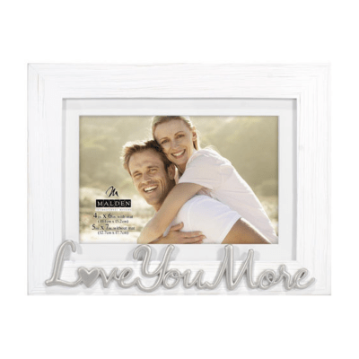 Malden 'Love You More' White Wooden Picture Frame