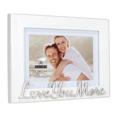 Malden 'Love You More' White Wooden Picture Frame