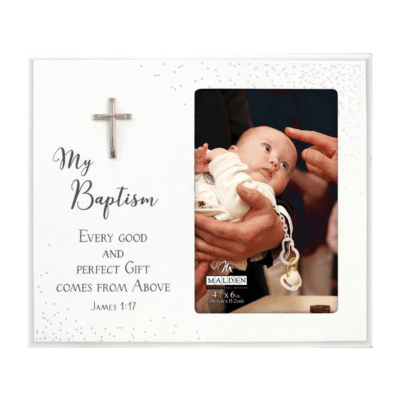 Malden 'My Baptism' with Cross White Picture Frame