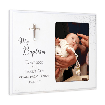 Malden 'My Baptism' with Cross White Picture Frame