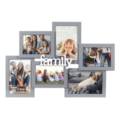 Malden 'Family Puzzle' Six Photo Collage Grey Picture Frame