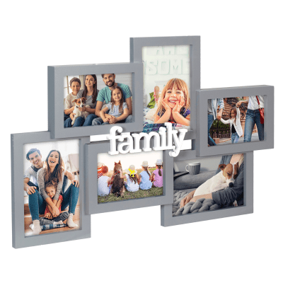 Malden 'Family Puzzle' Six Photo Collage Grey Picture Frame