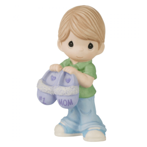 Precious Moments | #1 Mom Slippers Figurine, Boy