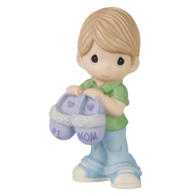 Precious Moments | #1 Mom Slippers Figurine, Boy