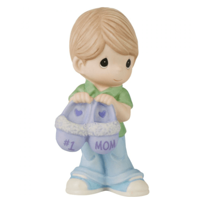 Precious Moments | #1 Mom Slippers Figurine, Boy
