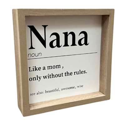 Nana Definition Wooden Block Sign