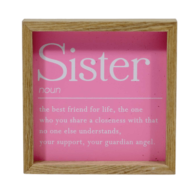 Sister Definition Wooden Block Sign