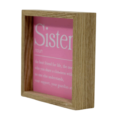 Sister Definition Wooden Block Sign