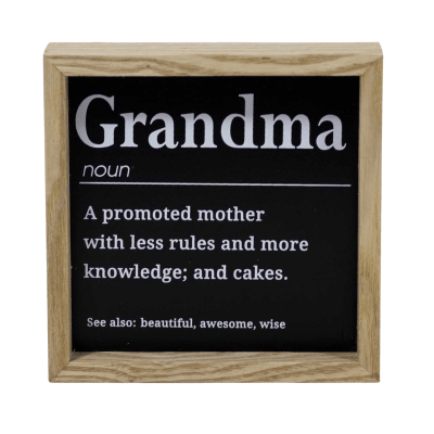 Grandma Definition Wooden Block Sign