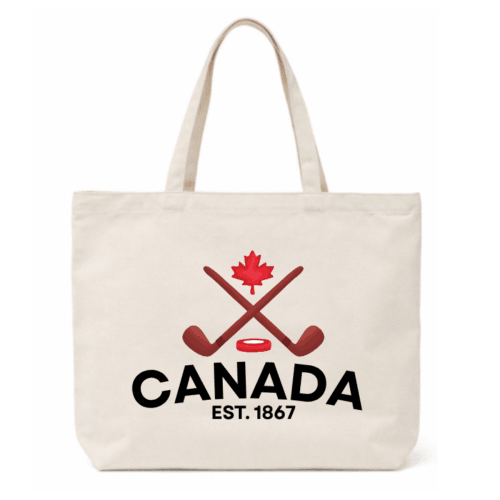 Canada Hockey Canvas Tote Bag