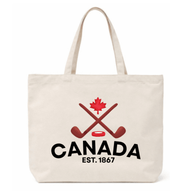 Canada Hockey Canvas Tote Bag