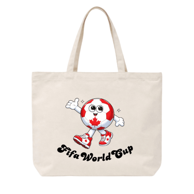 FIFA World Cup 2026 Canada Soccer Ball Canvas Tote Bag