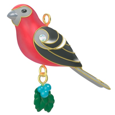 Mini Pine Grosbeak Ornament, 1