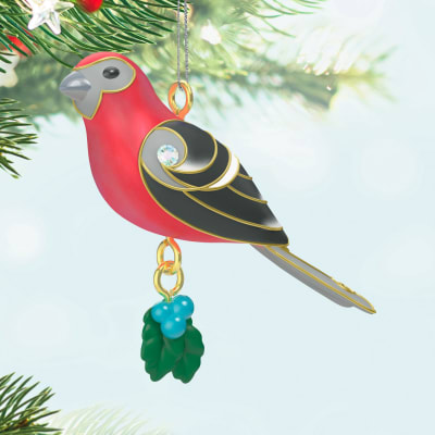 Mini Pine Grosbeak Ornament, 1