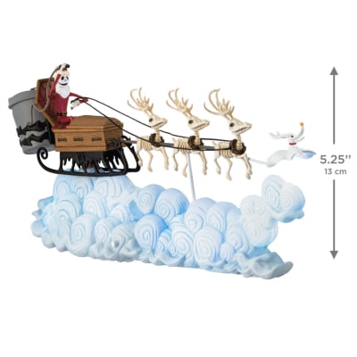 Disney Tim Burton's The Nightmare Before Christmas Santa Jack's Sleigh Ride Tabletop Decoration With Light and Sound