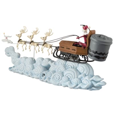 Disney Tim Burton's The Nightmare Before Christmas Santa Jack's Sleigh Ride Tabletop Decoration With Light and Sound