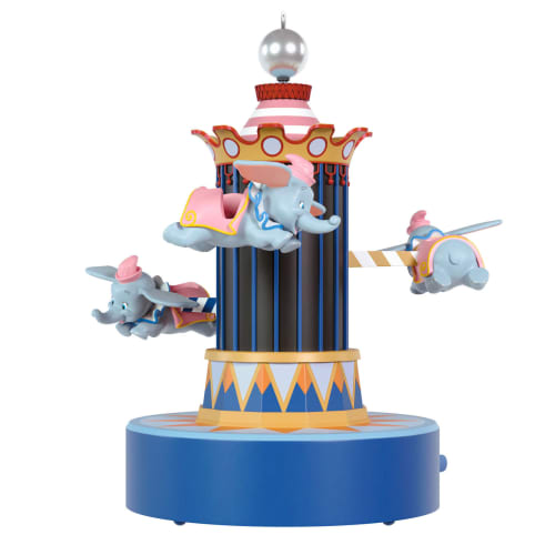 Disney Parks Memories 70 Years of Disneyland Dumbo the Flying Elephant Musical Ornament With Light and Motion
