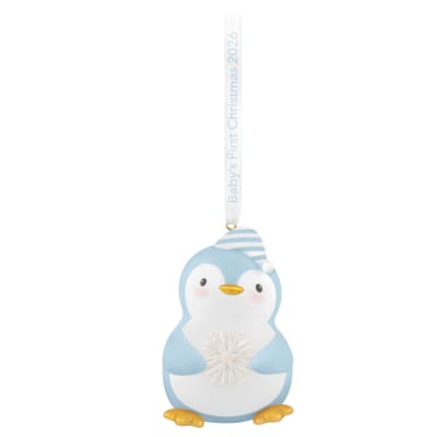 Baby Boy's First Christmas Penguin 2026 Ornament