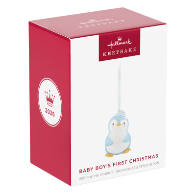 Baby Boy's First Christmas Penguin 2026 Ornament