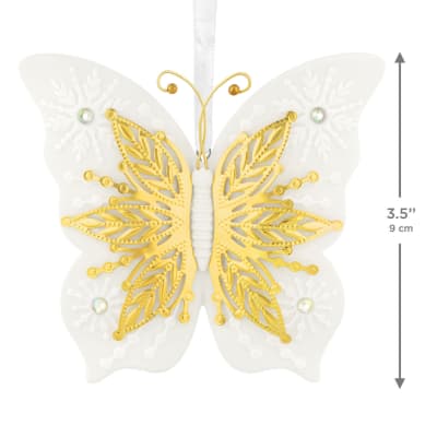 10th Anniversary Brilliant Butterflies Porcelain and Metal Ornament