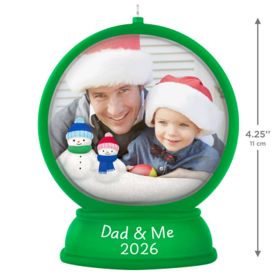 Dad and Me Snow Globe 2026 Photo Frame Ornament