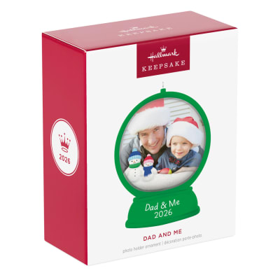 Dad and Me Snow Globe 2026 Photo Frame Ornament
