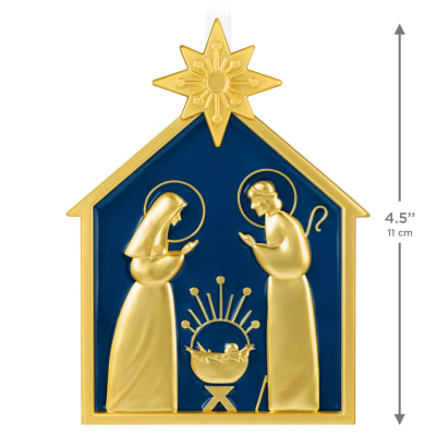God So Loved the World Nativity Metal Ornament