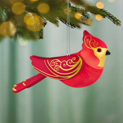 Christmas Cardinal Ornament With Light
