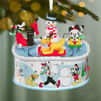 Disney Mickey and Friends Sledding Season Musical Ornament With Light and Motion