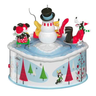 Disney Mickey and Friends Sledding Season Musical Ornament With Light and Motion