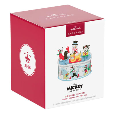 Disney Mickey and Friends Sledding Season Musical Ornament With Light and Motion