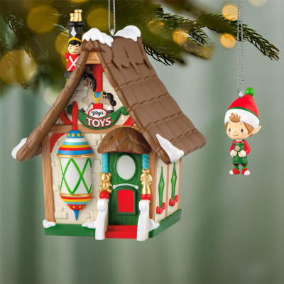 Welcome to Elfville Tony's Toys Ornaments, Set of 2