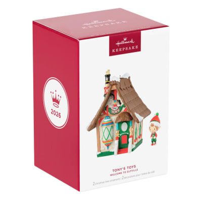 Welcome to Elfville Tony's Toys Ornaments, Set of 2