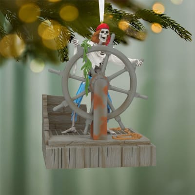 Disney Pirates of the Caribbean Collection Helmsman Skeleton Ornament With Light and Sound