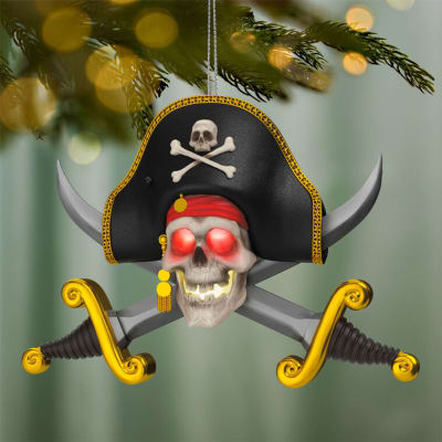 Disney Pirates of the Caribbean Collection The Talking Skull Ornament With Light and Sound