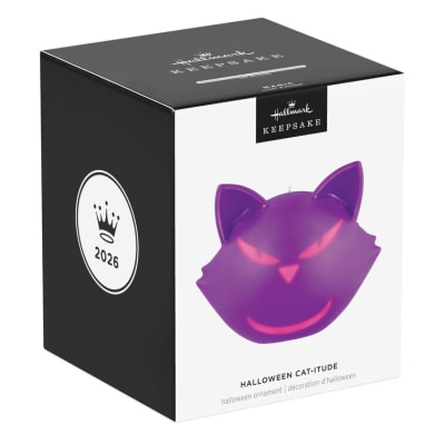 Halloween Cat-itude Ornament With Light and Sound