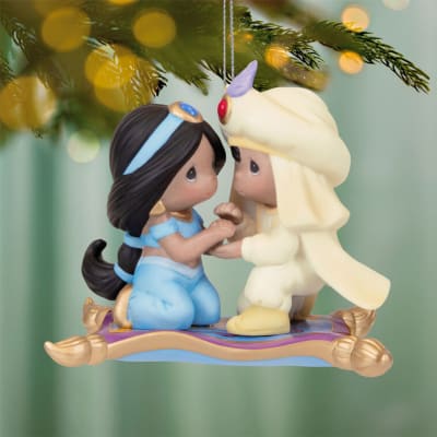 Disney Precious Moments Aladdin and Jasmine Porcelain Ornament