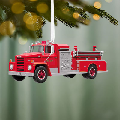 Fire Brigade 1973 Dodge C800 Fire Engine 2026 Ornament With Light